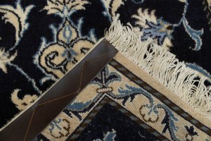 Navy Blue Classic Floral 2'4X4'5 Nain Persian Rug