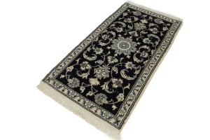 Navy Blue Classic Floral 2'4X4'6 Nain Persian original Rug