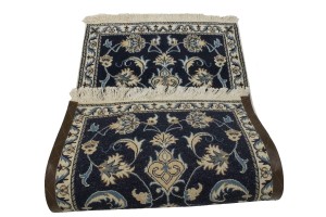 Navy Blue Floral Classic 2'4X4'5 Nain Persian Rug