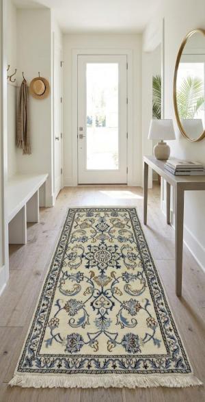 Cream Floral Classic 2'4X4'5 Nain Persian Rug