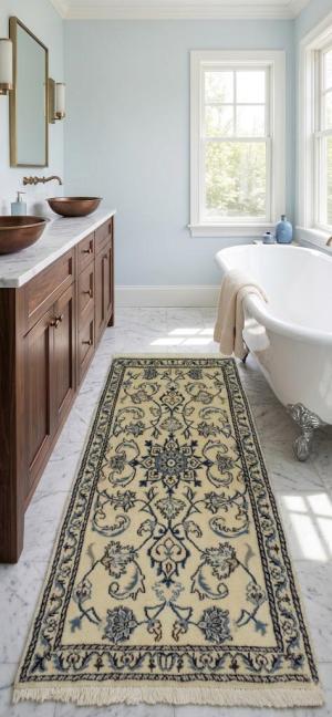Cream Floral Classic 2'2X4'8 Nain Persian Rug