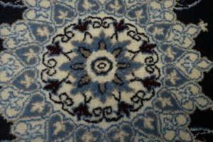 Navy Blue Floral Classic 3X4'5 Nain Persian Rug