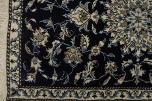 Navy Blue Floral Classic 3X5 Nain Persian Rug
