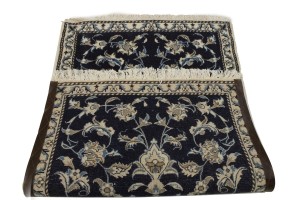 Navy Blue Floral Classic 3X5 Nain Persian Rug
