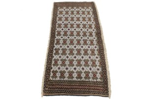 Vintage Tribal Cream 2X4'5 Turkoman Persian Rug