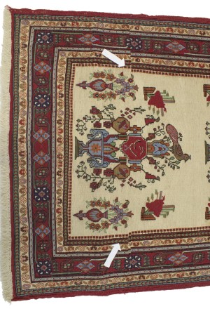 Cream Tribal 3X8 Sumak Persian Runner Rug