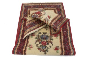 Cream Tribal 3X8 Sumak Persian Runner Rug