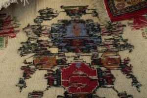 Cream Tribal 3X8 Sumak Persian Runner Rug