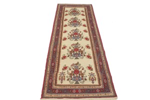 Cream Tribal 3X8 Sumak Persian Runner Rug