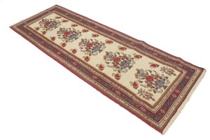 Cream Tribal 3X8 Sumak Persian Runner Rug