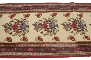 Cream Tribal 3X8 Sumak Persian Runner Rug