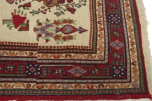 Cream Tribal 3X8 Sumak Persian Runner Rug