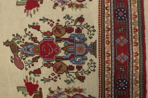 Cream Tribal 3X8 Sumak Persian Runner Rug