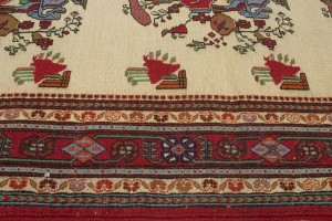 Cream Tribal 3X8 Sumak Persian Runner Rug