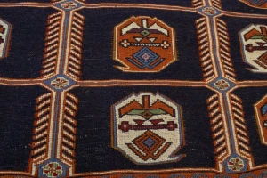 Purple-navy Tribal 4X7 Sumak Persian Oriental Rug