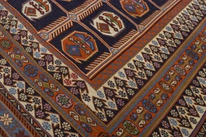 Purple-navy Tribal 4X7 Sumak Persian Oriental Rug