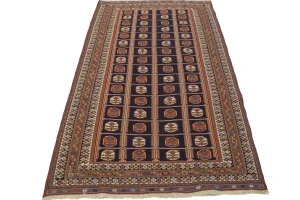 Purple-navy Tribal 4X7 Sumak Persian Oriental Rug