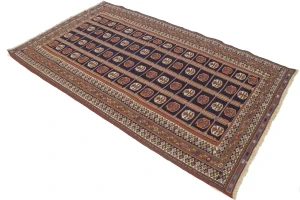 Purple-navy Tribal 4X7 Sumak Persian Oriental Rug