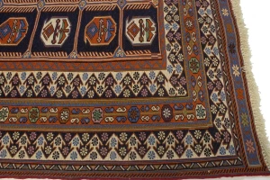 Purple-navy Tribal 4X7 Sumak Persian Oriental Rug