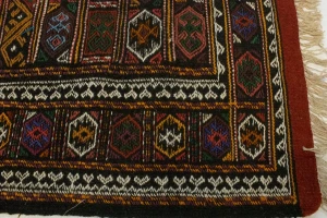 Charcoal Pink Tribal 3X6 Sumak Herati Persian Rug