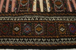 Charcoal Pink Tribal 3X6 Sumak Herati Persian Rug