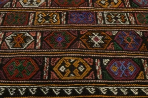 Charcoal Pink Tribal 3X6 Sumak Herati Persian Rug