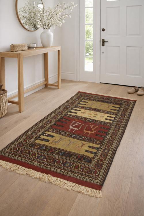 Beige Tribal 3X6 Sumak Herati Persian Rug