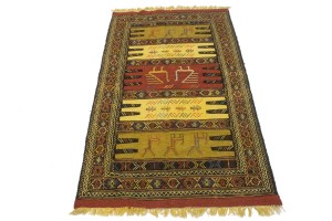 Beige Tribal 3X6 Sumak Herati Persian Rug