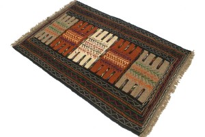 Cream Beige Tribal Geometric 3X5 Oriental Rug