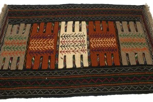 Cream Beige Tribal Geometric 3X5 Oriental Rug