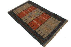Khaki Tribal 3X6 Sumak Herati Persian Rug