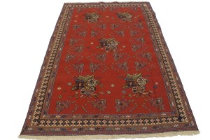 Orange Tribal 4'5X7 Sumak Persian Rug