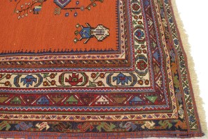 Orange Tribal 4X7 Sumak Persian Rug