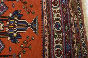 Orange Tribal 4X7 Sumak Persian Rug