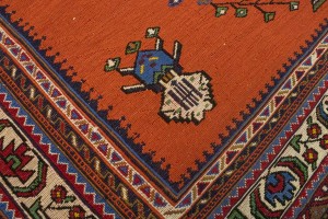 Orange Tribal 4X7 Sumak Persian Rug