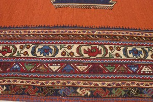 Orange Tribal 4X7 Sumak Persian Rug