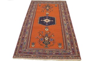 Orange Tribal 4X7 Sumak Persian Rug