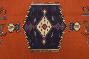 Orange Tribal 4X7 Sumak Persian Rug