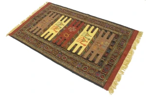 Khaki Tribal 3'4X5'7 Sumak Herati Persian original Rug