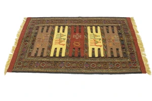 Khaki Tribal 3'4X5'7 Sumak Herati Persian original Rug