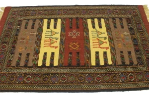 Khaki Tribal 3'4X5'7 Sumak Herati Persian original Rug