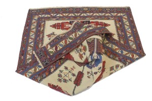 Cream Tribal 4X7 Sumak Persian Rug