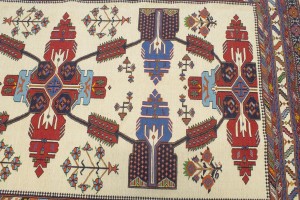 Cream Tribal 4X7 Sumak Persian Rug