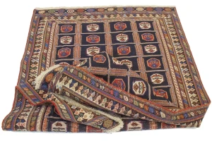 Plum Tribal 4'4X7'5 Sumak Persian Oriental Rug