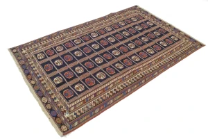 Plum Tribal 4'4X7'5 Sumak Persian Oriental Rug