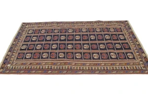 Plum Tribal 4'4X7'5 Sumak Persian Oriental Rug