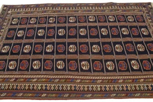 Plum Tribal 4'4X7'5 Sumak Persian Oriental Rug