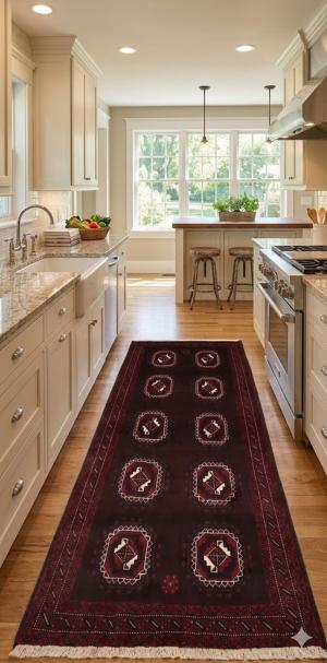 Vintage Burgundy Tribal 3'5X7 Balouch Persian Rug