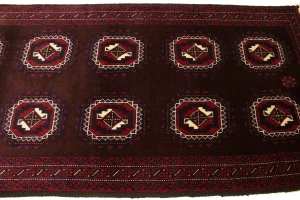 Vintage Burgundy Tribal 3'5X7 Balouch Persian Rug