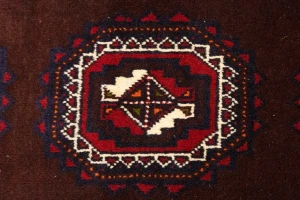 Vintage Burgundy Tribal 3'5X7 Balouch Persian Rug